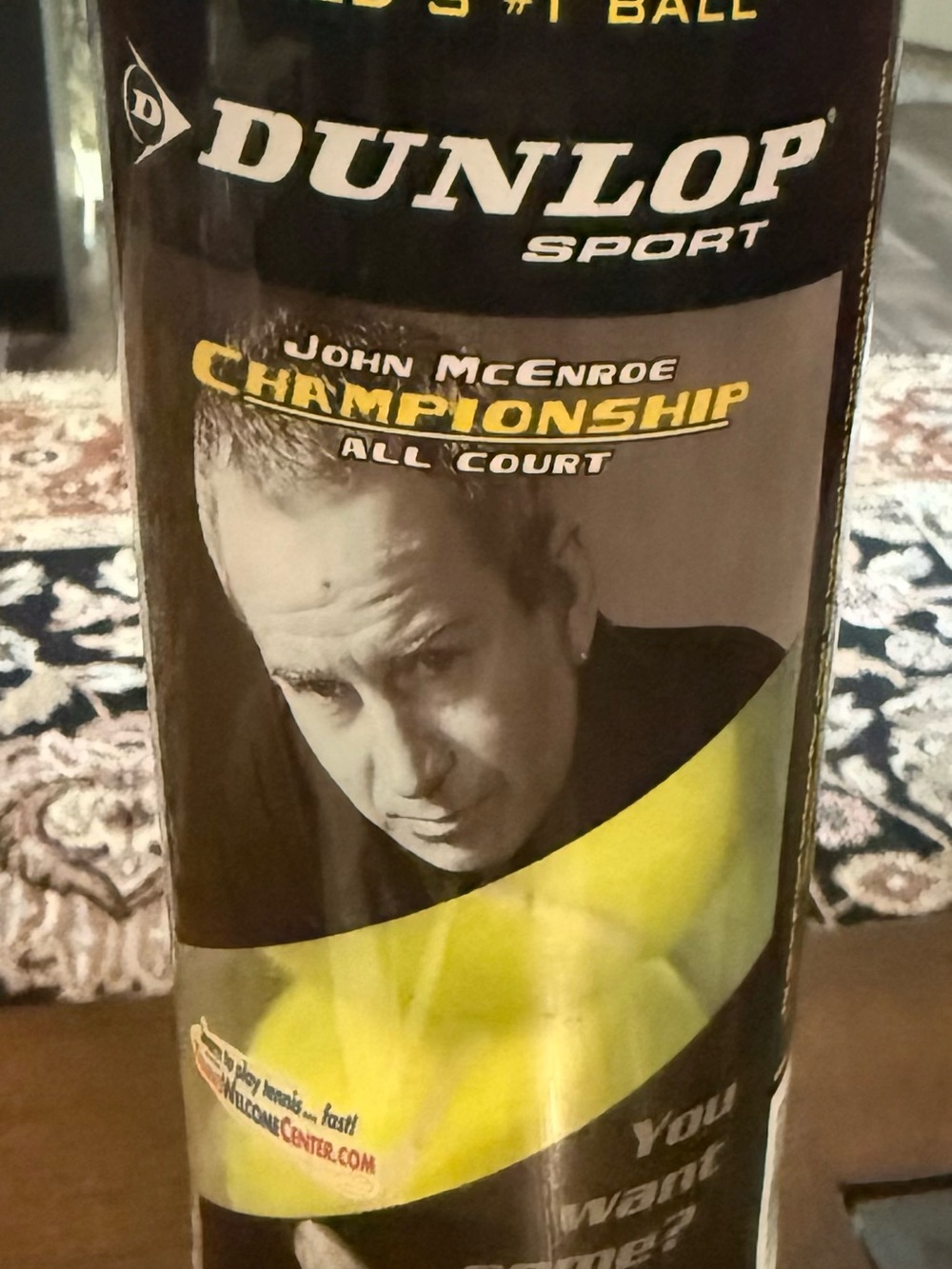 Dunlop Sport John McEnroe Championship Tennis Ball Can - Yellow